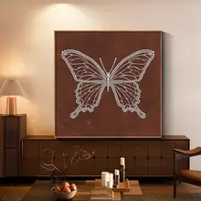 中古 蝶々のデザイン壁掛けアート【フランス風・リビングや寝室に最適・高級感】