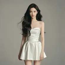 魅力的なビスチェサテンドレス【エレガント・夏用・特別な日向け】