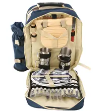 アウトドアピクニック用食器収納バッグ【携帯便利・車載用・キャンプ調味料ボトル・豪華な調理器具・まな板】