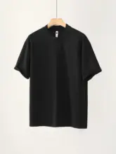Tシャツ メンズ 半袖 切り替えデザイン 重ね襟 フェイクレイヤード シンプル 立体的なシルエット トップス
