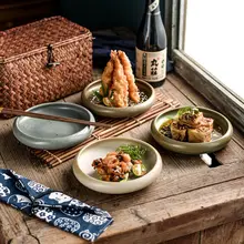 家庭用プレート【陶器製・おしゃれな小皿・多用途】