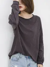 バンブーストライプコットン長袖Tシャツ【春用・ラウンドネック・大きいサイズ】