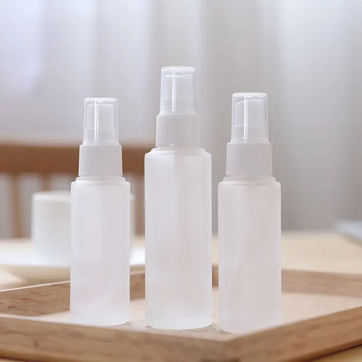 マットガラス製スプレーボトル【アルコール対応・細霧タイプ・30ml／50ml・携帯用】
