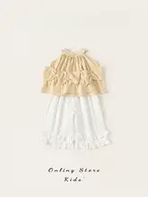 女児用おしゃれな夏の2点セット【デザイン衣服・トレンド】（セットアップ対応）