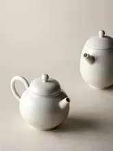 急須 ティーポット 陶器 手作り 草木灰釉 侘び寂び 中国茶 茶道具 家庭用 コンパクト
