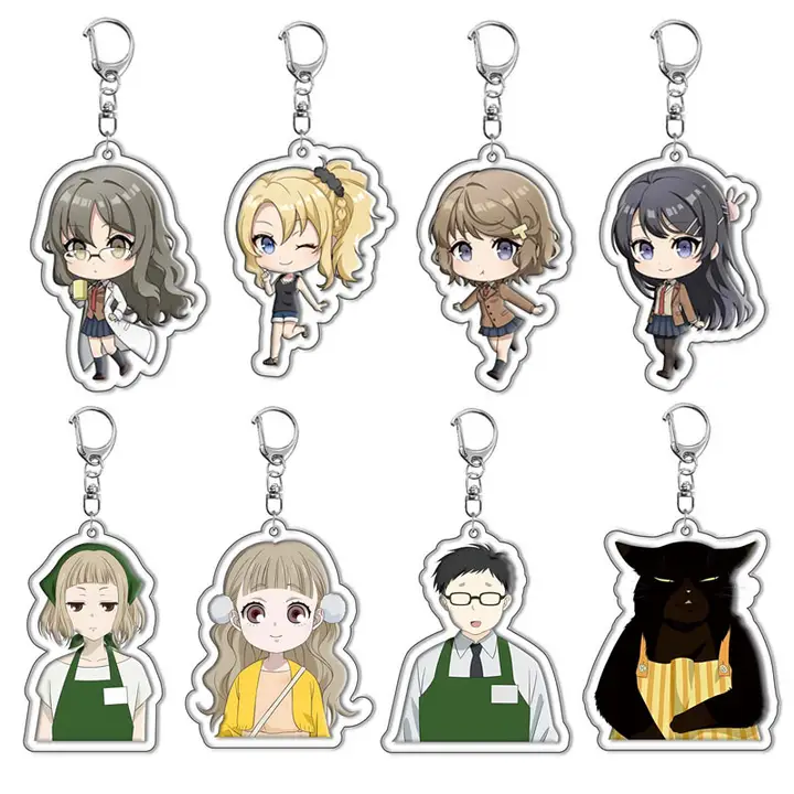可愛い猫デザインの夹层キーチェーン【アニメ関連・バックチャーム・二次元ギフト】