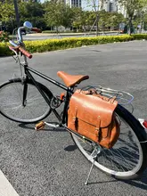 レトロ自転車用サドルバッグ【通勤用・オイルワックスレザー・英倫風デザイン】