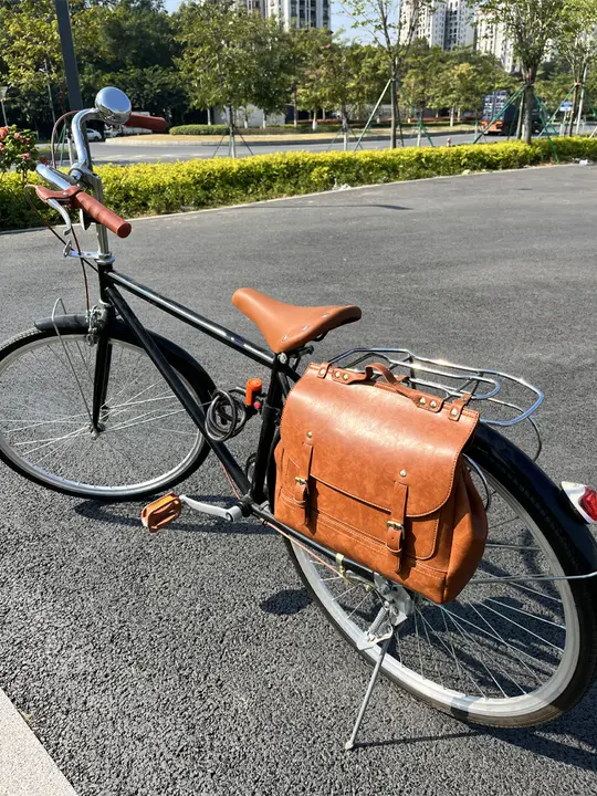 レトロ自転車用サドルバッグ【通勤用・オイルワックスレザー・英倫風デザイン】