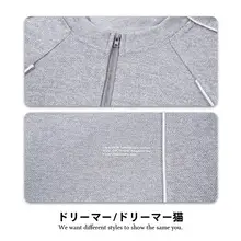 ドリーマーキャットデザイン 半ラウンドジッパーカジュアルTシャツ【ユニセックス・アメリカンヴィンテージ】