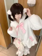 可愛い少女向けフワフワラビットデザインコート【ロリータスタイル・保温性・甘い雰囲気】