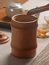 茶筒 竹製 木製 密閉式 大容量 茶葉収納 プーアル茶 茶道具 収納ケース