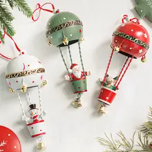 クリスマス装飾 鉄製カラーボール熱気球【ツリー・トナカイ・雪だるま・サンタ】