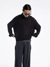 独特なデザインのジップアップ長袖ジャケット【ニット素材・リブ仕様・立ち襟】