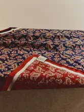 ペイズリー柄シルクウールスカーフ【リバーシブル・上質感・首元アクセサリー】