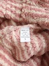 秋冬用厚手コーラルフリース女性用ルームパンツ【保温・ストライプ・ポケット付き・外出可能】