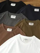 竹節コットン長袖Tシャツ【無地・ヴィンテージ・メンズ・ルーズフィット・ラグランスリーブ・クルーネック】