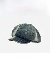 ヴィンテージ風ウォッシュドデニムベレー帽【レディース・顔周りを引き立てるデザイン】