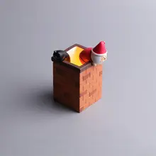 クリスマスライト付きサンタの煙突ペンスタンド【樹脂製・可愛い飾り】