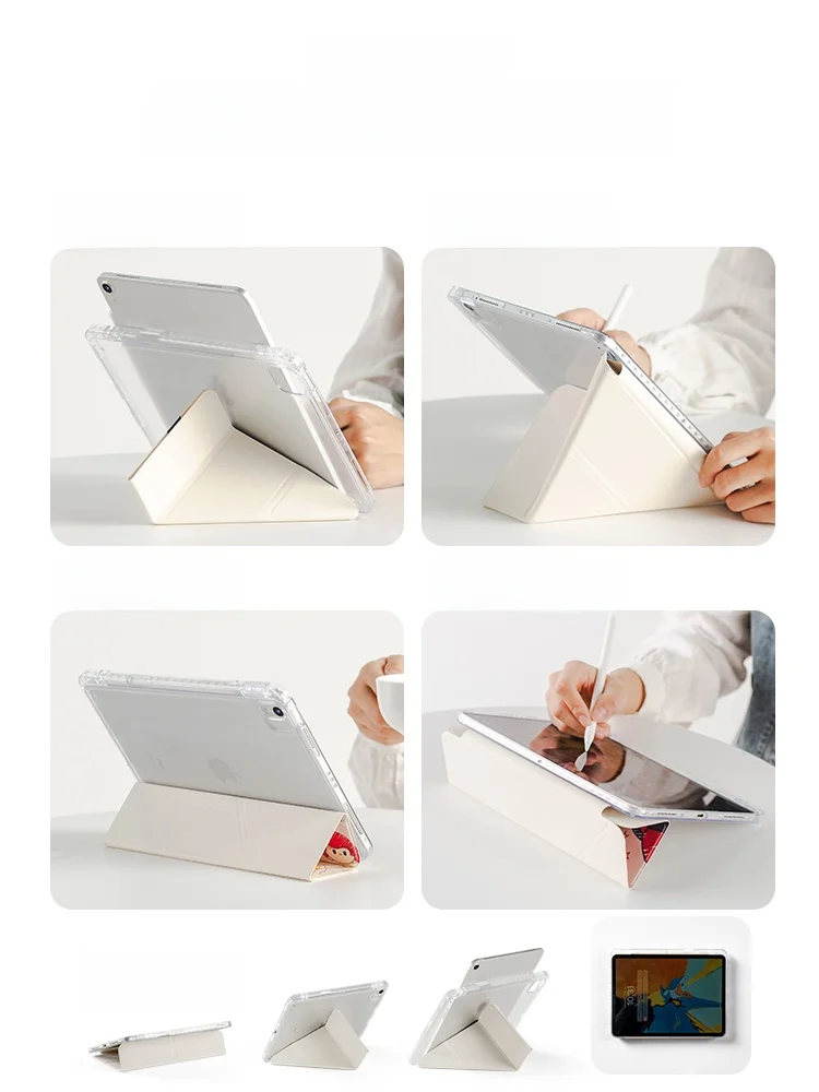 黒白パンダデザインのiPad Air保護ケース：軽量アクリルとY字サポートによる安定性とデザインのバランス