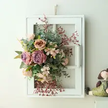 造花 ウォールデコ 北欧風 ローズ 上品 壁掛け リビング 寝室 書斎