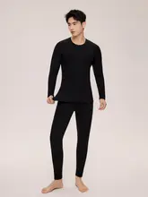 暖かい男性用インナーウェア【秋用・長袖・パンツ・二重フリース fabric】（セットアップ対応）