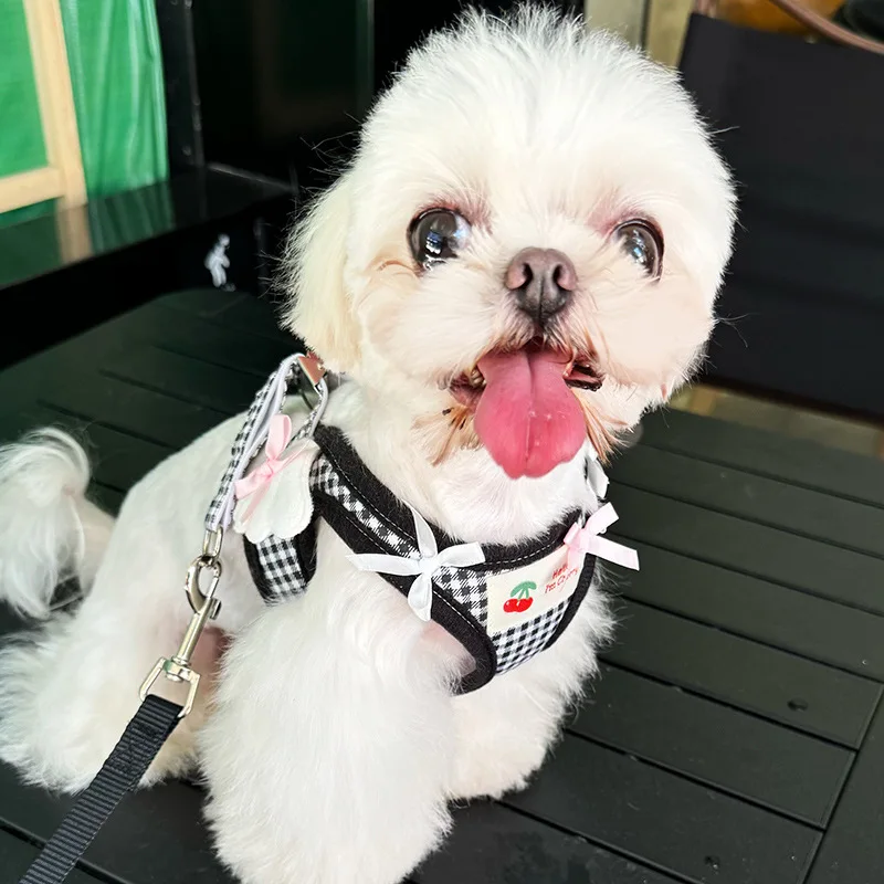 可愛いデザイン！ペット用ハーネス＆リード：胸部固定と脱落防止機能を備えた猫犬兼用製品