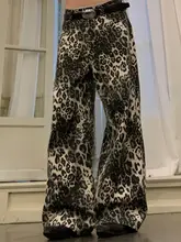 ヒョウ柄 ゆったり ヒップホップ カジュアルパンツ デニム Retroスタイル