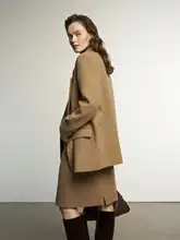 静かな贅沢感漂うヴィンテージ風高支細羊毛直角肩西装＆半袖スカート（セットアップ対応）