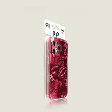 iPhone対応 フライングホースデザインの携帯電話ケース【粉色・高級感・衝撃吸収】
