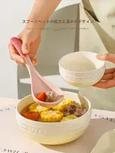 川島屋 大型陶器スープスプーン【長柄・家庭用・高級感】