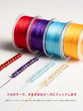 高弾力の緑色ビーズロープ 水晶と和田玉のブレスレット【高耐久性】