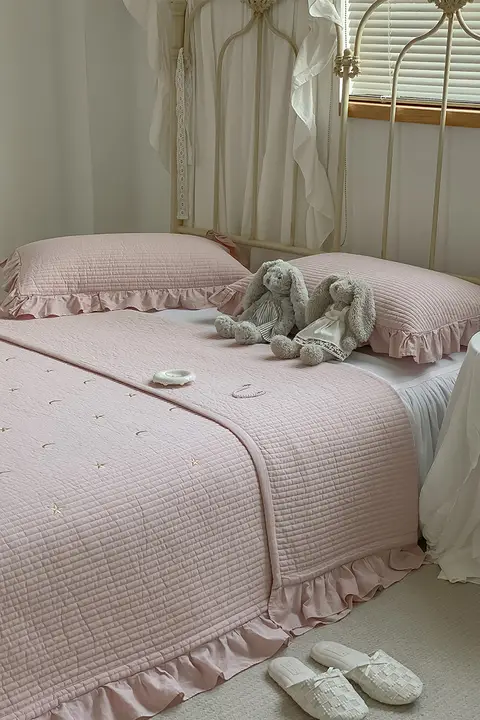 高級ダブルフェイス純綿ベッドカバー【四季用・春秋・キルト3点セット】