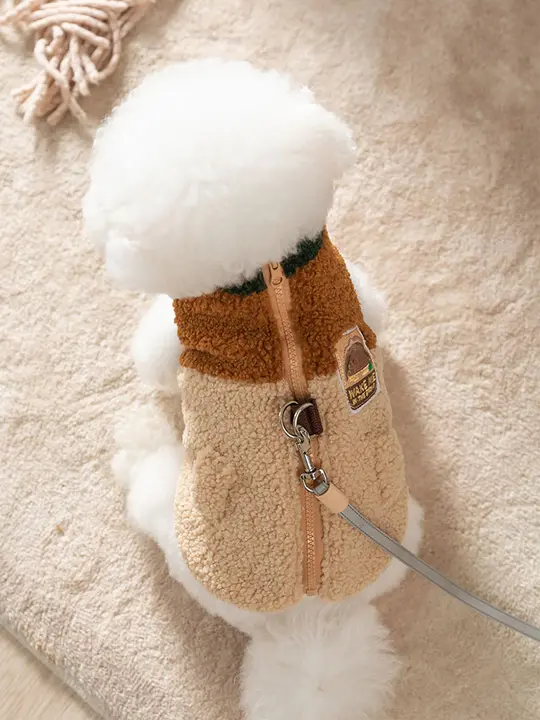 羊毛ミックスのペット用犬用ボディハーネス【秋冬暖かさ・毛が抜けにくい・テディ用】