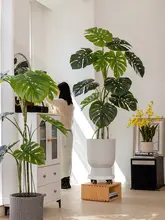 高級感あるリアルな葉の大型観葉植物【ゴムの木風・インテリア用・室内用】