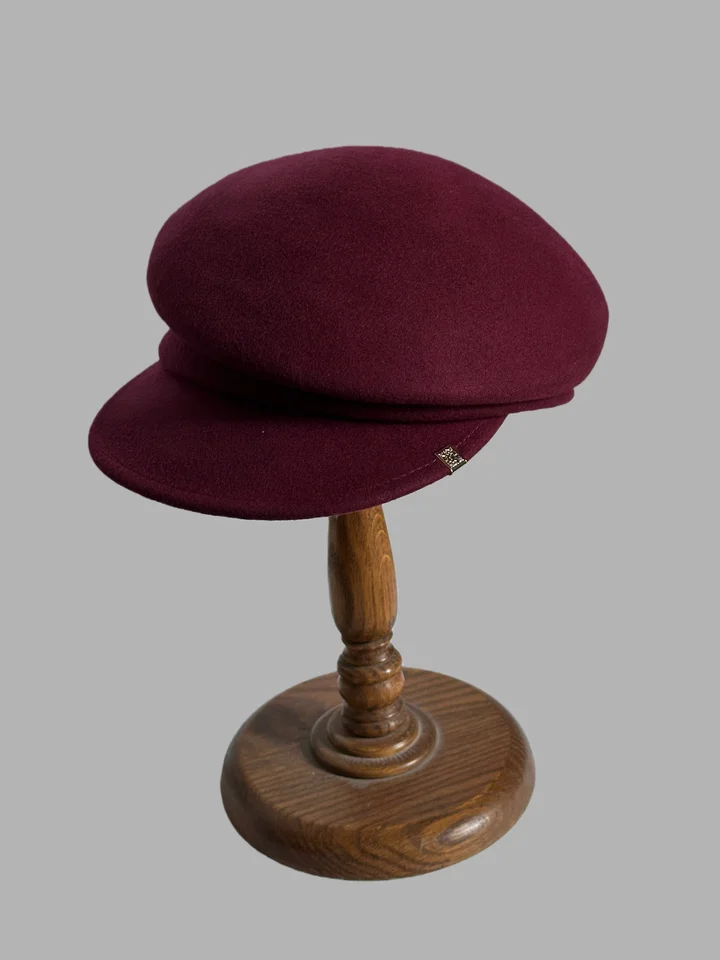 エレガントなデザイン！冬用ウールベレー帽【コーヒー色・赤色・型崩れしにくい】