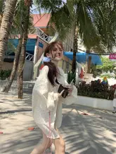 デザイン性に優れた波点柄 長袖シャツとキャミソールの2点コーデ（セットアップ対応）