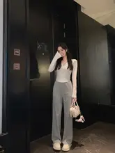 famouswang レディース 夏用 カジュアルストレートパンツ【快適・フィット】