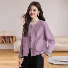 軽やかで上品なショートウールコート【ダブルフェイス・女性用・秋冬向け】