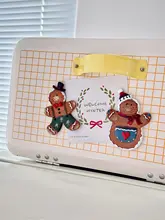 クリスマスジンジャーブレッドマン マグネット【手描きの飾り・冷蔵庫用・季節のデコレーション・カード付き】