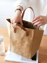 防水仕様のミニトートバッグ【レディース・牛皮紙製・洗える】