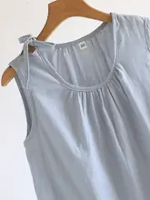 純綿ガーゼキャミソールパジャマ【夏用・薄手・ルームウェア・ショートパンツ／ロングパンツ（セットアップ対応）】