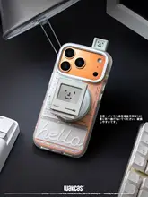 スマホスタンド マグネット式 レトロパソコン風 オリジナルデザイン 個性的 クリエイティブ デスク インテリア
