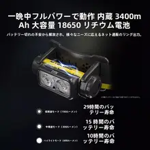 強力LEDヘッドランプ【登山・長時間使用・軽量タイプ・充電式】