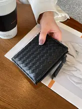 短財布【本革・手編み・羊革・大容量・多カードポケット・縦型】（セットアップ対応）