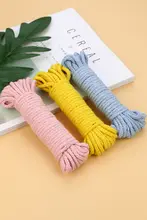 DIYカラフル麻ロープ【手編み・ポケット用のひも・壁面装飾用】
