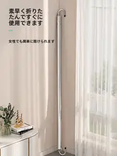 家庭用バルコニー伸縮式物干し竿【穴あけ不要・ステンレス製・昇降可能】