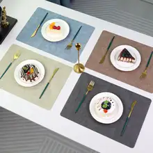 円卓用テーブルマット【シンプルなPU製・防熱・食器用・カラフル】
