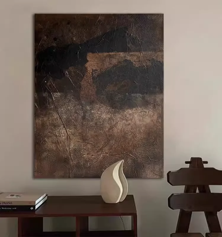 手描き油絵の立体抽象壁掛けアート【玄関・リビング用】