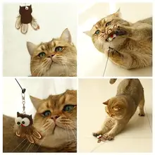 猫を楽しませる！麻紐製フクロウデザインおもちゃ【鈴付き・耐噛み性・解消用】