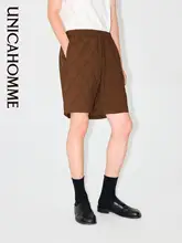 几何立体デザインの軽やかで快適なウエストゴムショートパンツ